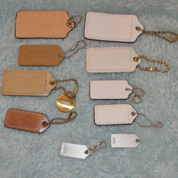 Bundle 10 Coach Hang Tags Light Colors in Leather, 2 Metal - Picture 2 of 3